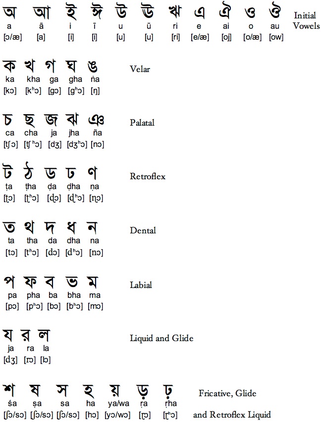 bengali alphabet with hindi pdf
